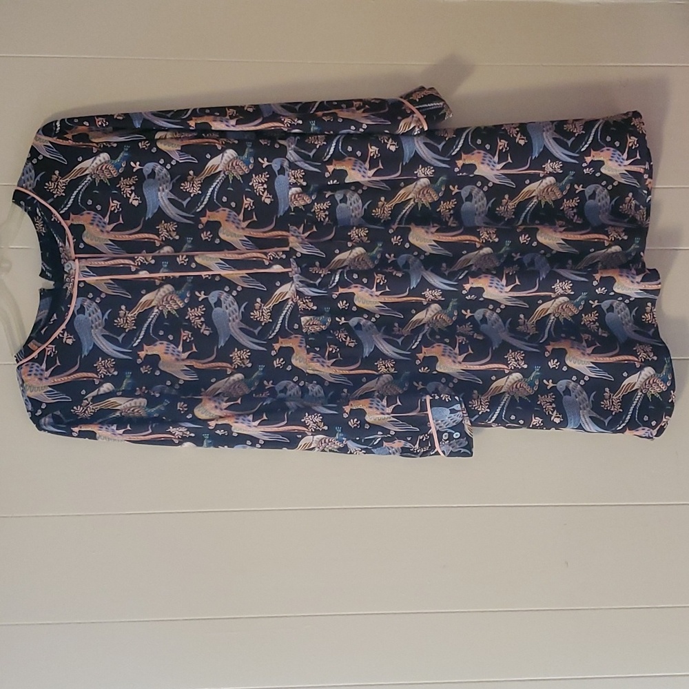 Ann Taylor Navy and Pink Floral Dress